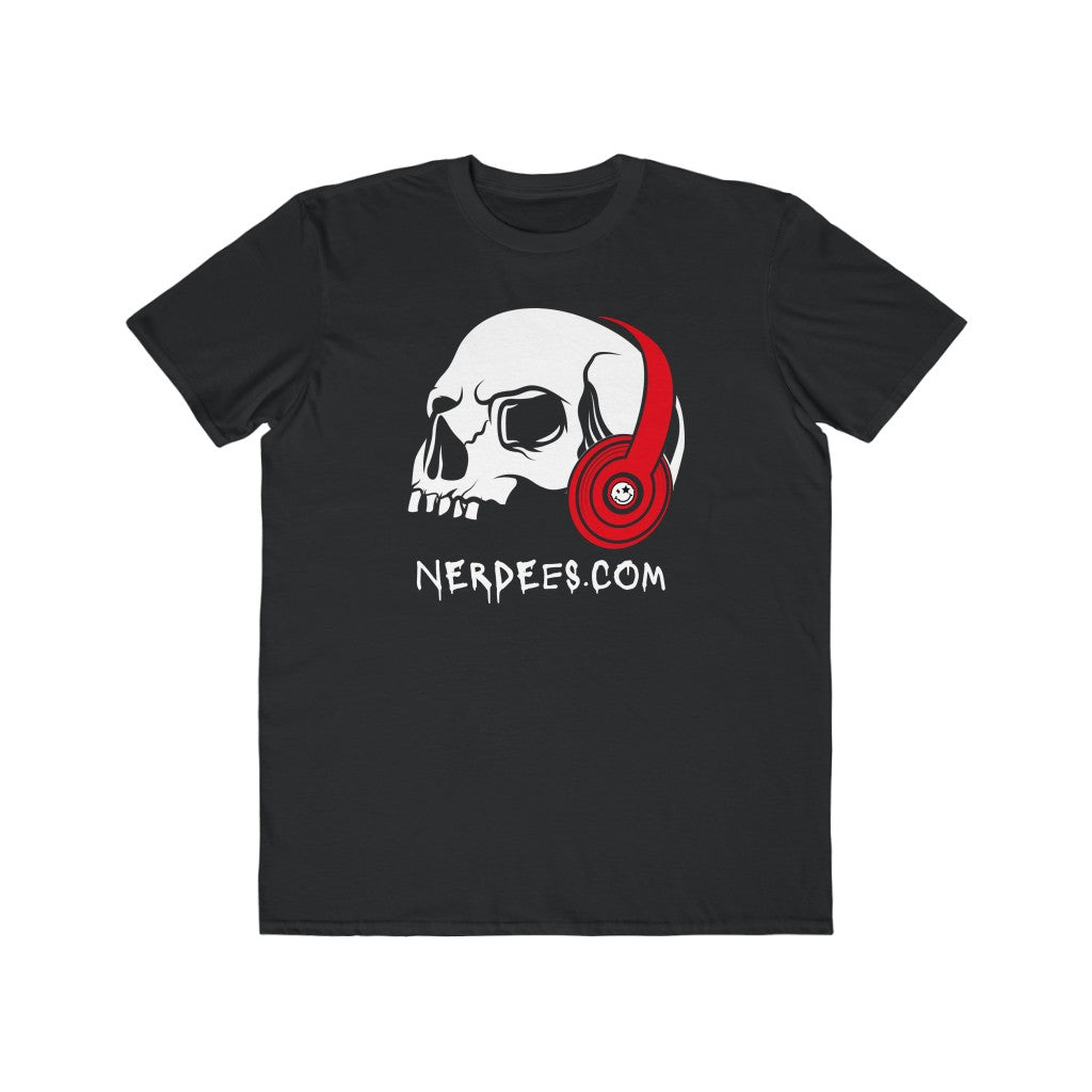 Nerdee's - Nerdees.com "Skull Phones" (Red Design 01) -  Men's Lightweight Fashion Tee