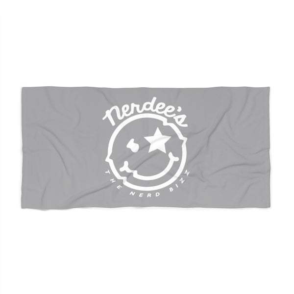 Nerdee's Official Logo Beach Towel - Gray