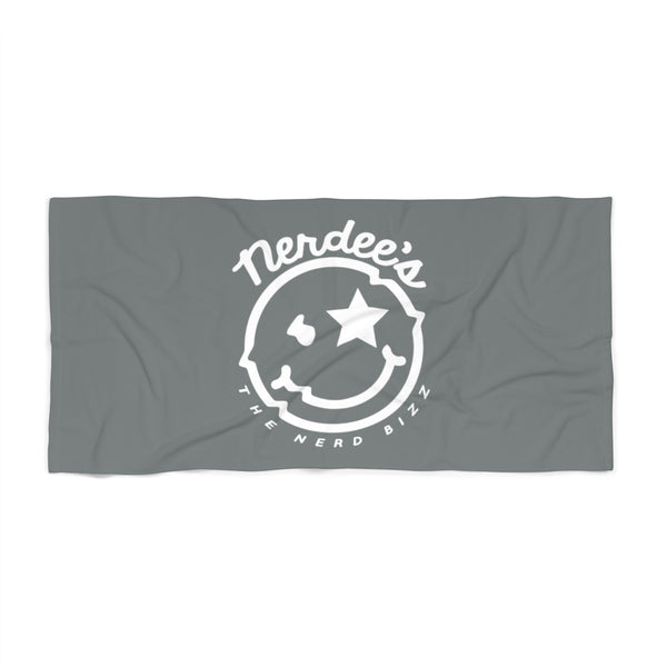 Nerdee's Official Logo Beach Towel - Dark Gray