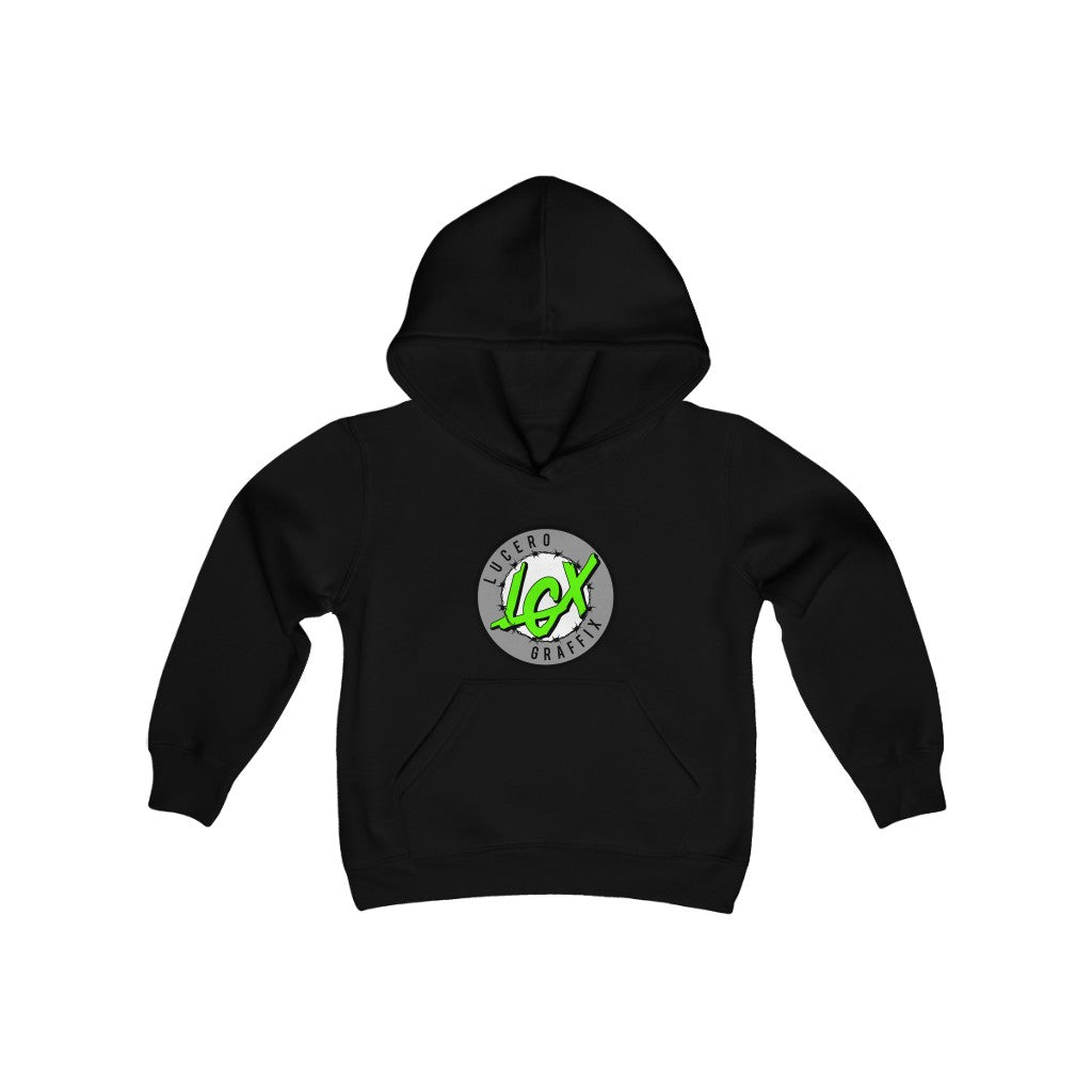 LGX GRY/GRN Logo - Youth Heavy Blend Hooded Sweatshirt
