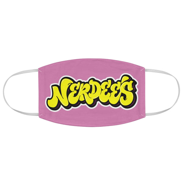 Nerdee's Yellow Graffiti Logo Fabric Face Mask - Pink
