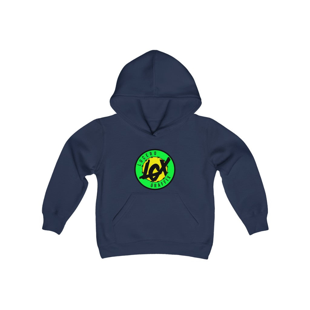 LGX NEON GRN/YEL/BLK Logo - Youth Heavy Blend Hooded Sweatshirt