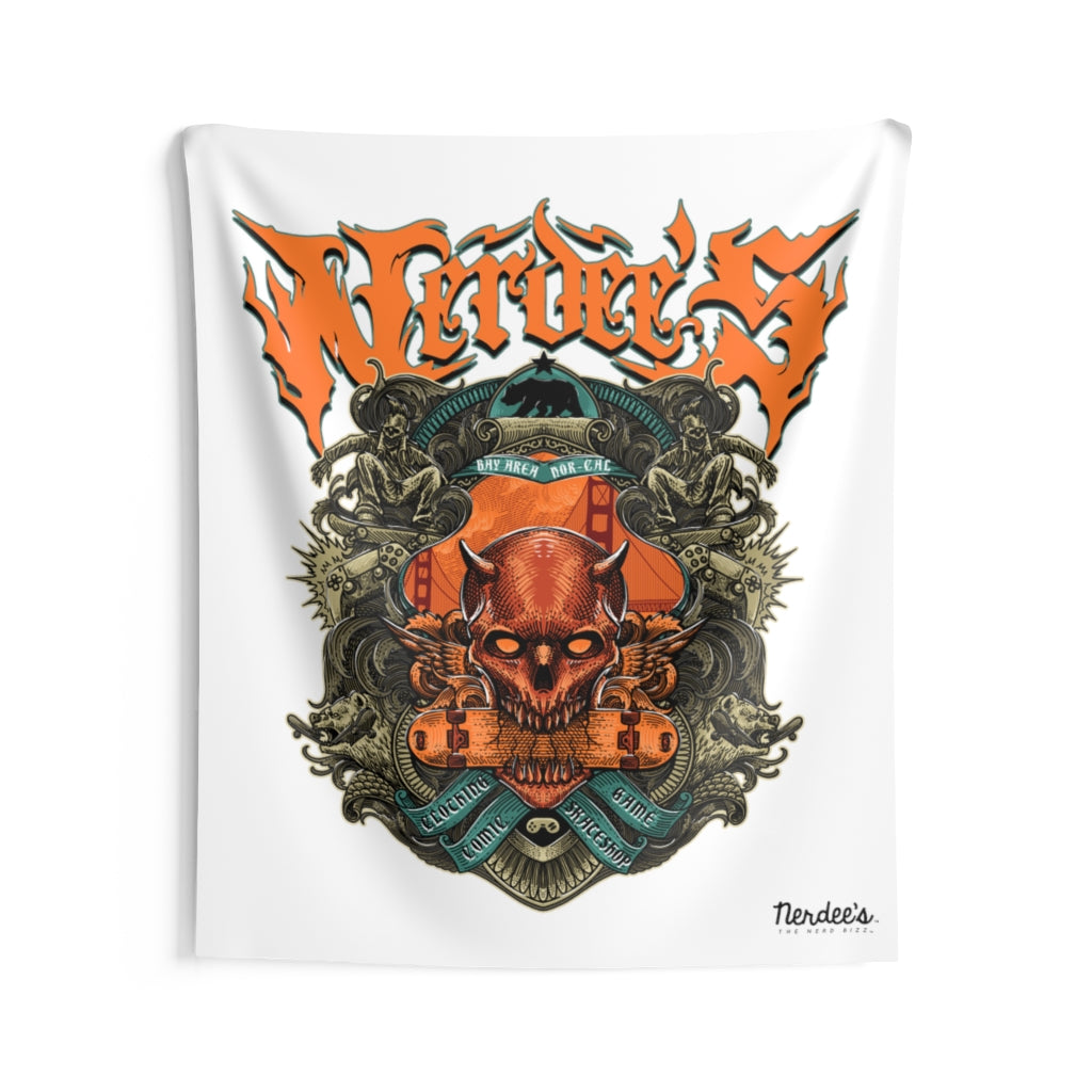 Nerdee's "Bay Area Biz" (Design 01) - Indoor Wall Tapestries - White
