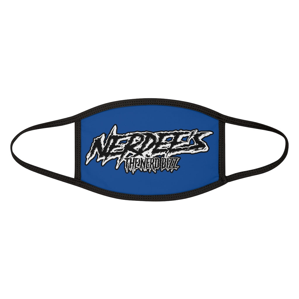 Nerdee's - The Nerd Bizz -  "Scratch" (WHT Design 01) - Mixed-Fabric Face Mask (Adult Large Fit) - Blue