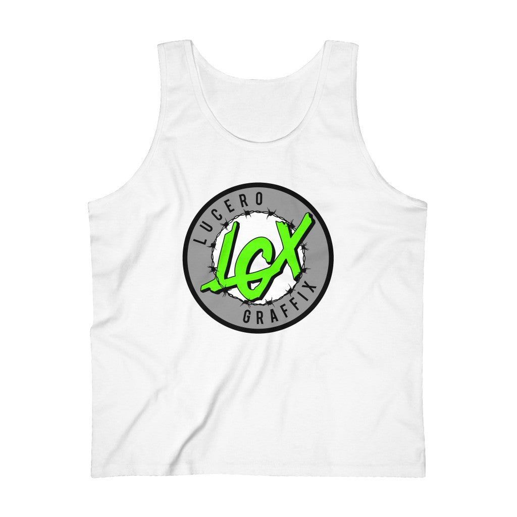 LGX Logo (WHT/GRY/GRN) - Men's Ultra Cotton Tank Top