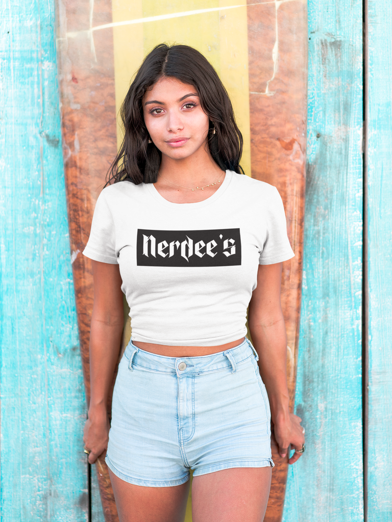 Nerdee's "Black Label" w/ sleeve Logo - Women's The Boyfriend Tee
