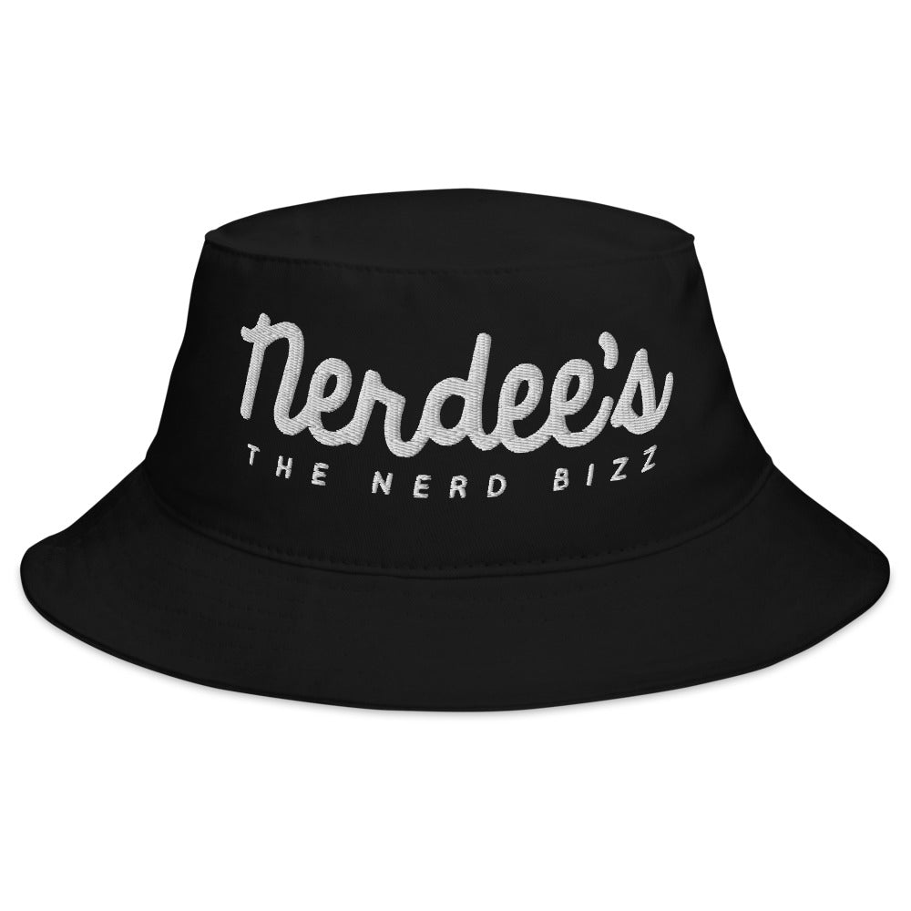 Nerdee's - The Nerd Bizz - Official Script Logo (White) - Bucket Hat