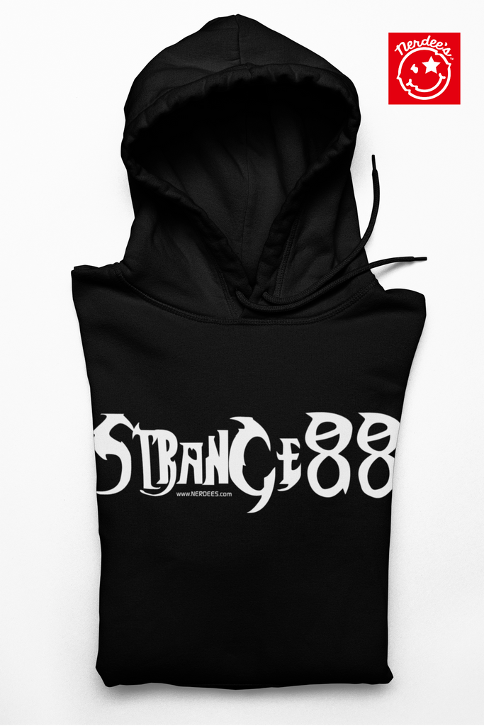 Strange 88 Retro Logo Hoodie "Thunder" (White) - Unisex Heavy Blend™ Hooded Sweatshirt