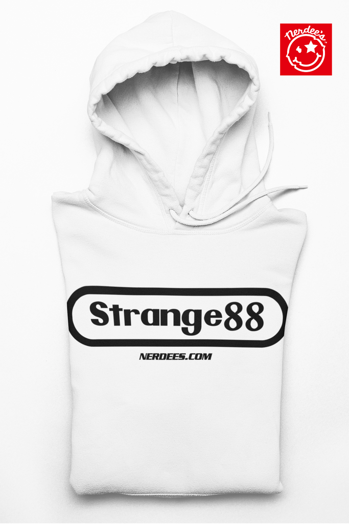 Strange 88 Retro Logo Hoodie "80's 8 Bit - Black" - Unisex Heavy Blend™ Hooded Sweatshirt
