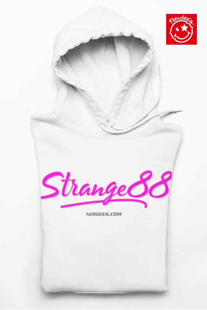 Strange 88 Retro Logo Hoodie "Risky" (Pink) - Unisex Heavy Blend™ Hooded Sweatshirt