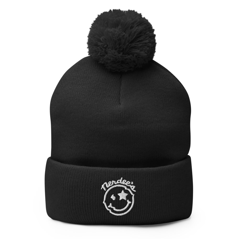 Nerdee's Official "Mr. Smiley" Logo Pom-Pom Beanie