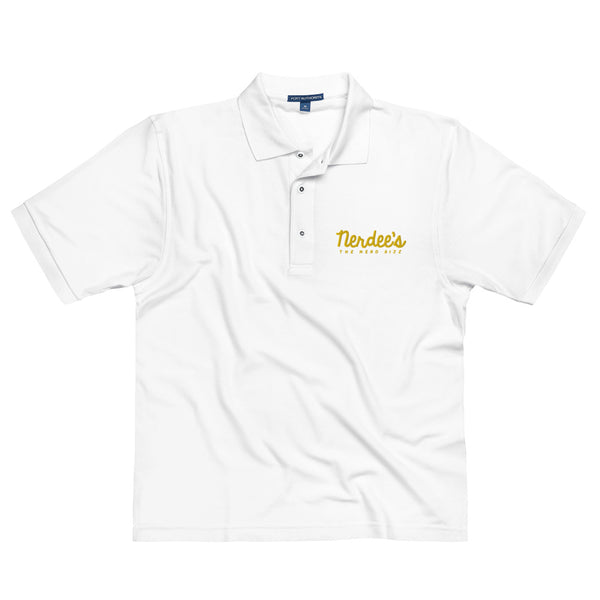 Nerdee's Script Logo (Gold) - Men's Premium Polo