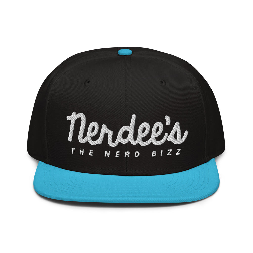 Nerdee's - The Nerd Bizz - Official Script Logo (White) Otto Snapback Hat - Multiple Colors!