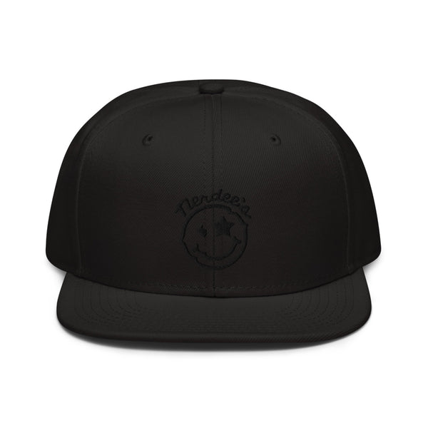 Nerdee's Official Logo (Black) - Flat Bill Snapback Hat (Color Combos)