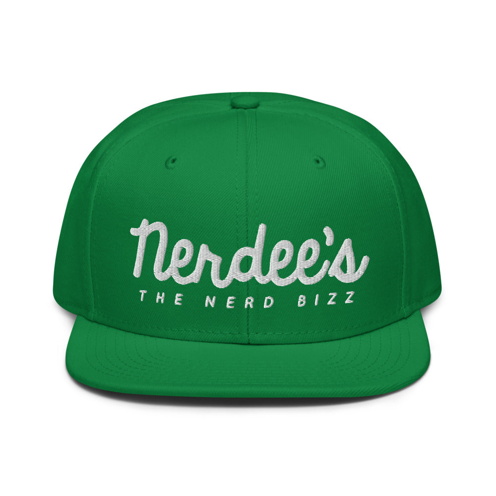 Nerdee's - The Nerd Bizz - Official Script Logo (White) Otto Snapback Hat - Multiple Colors!