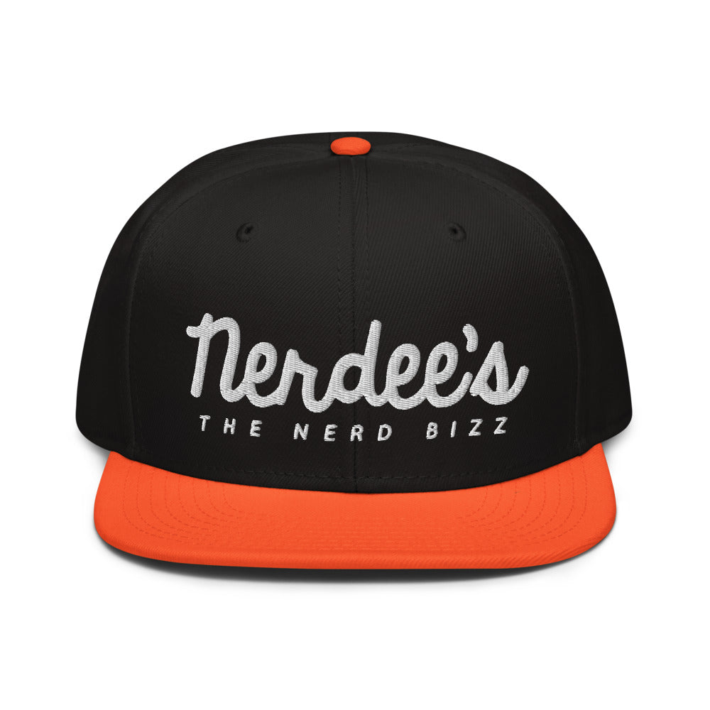 Nerdee's - The Nerd Bizz - Official Script Logo (White) Otto Snapback Hat - Multiple Colors!