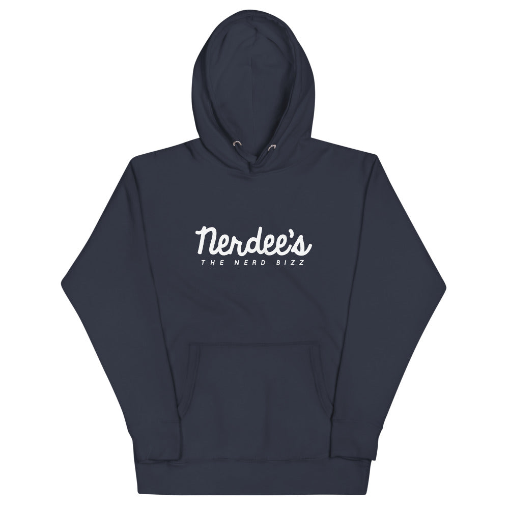 Nerdee's Official Script Logo (WHT) - Unisex Hoodie