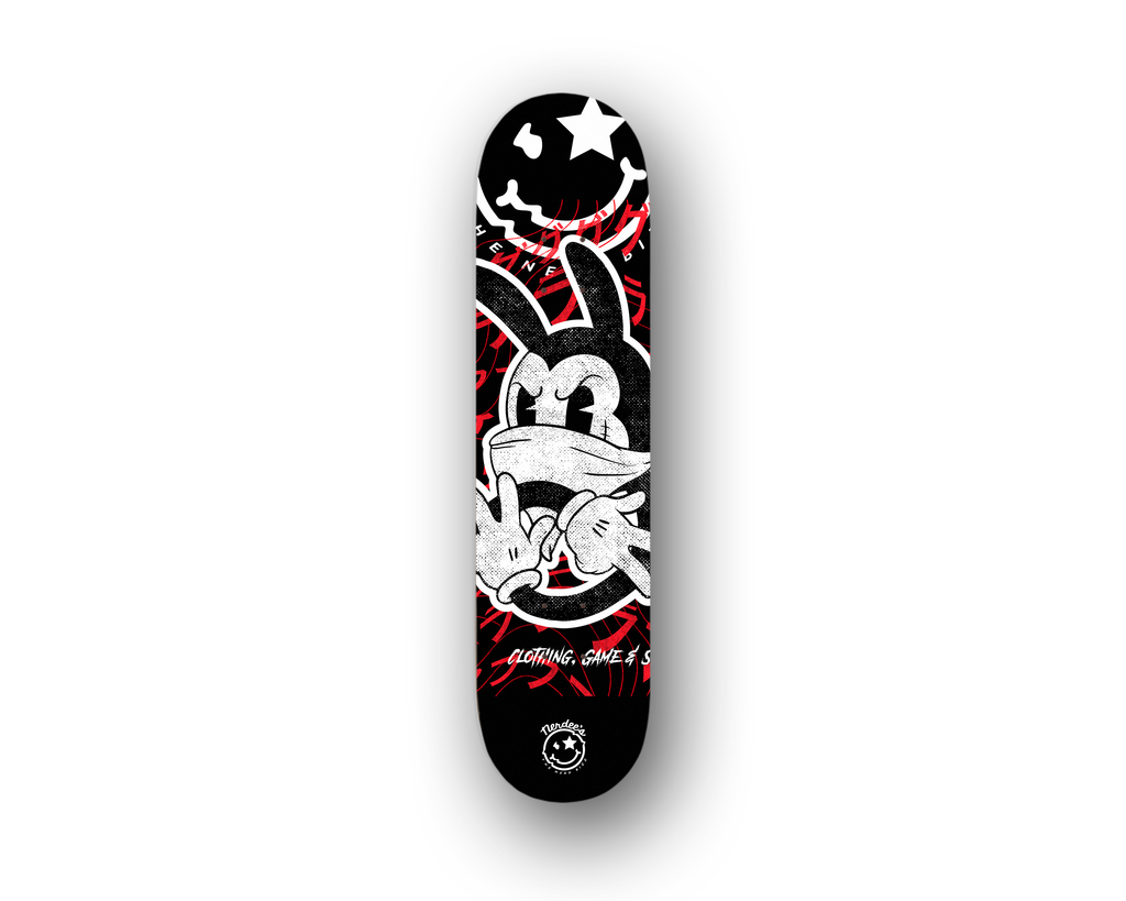 Nerdee's Skate Shop "Silly Wabbit" (Blk Design 01) Skateboard Deck