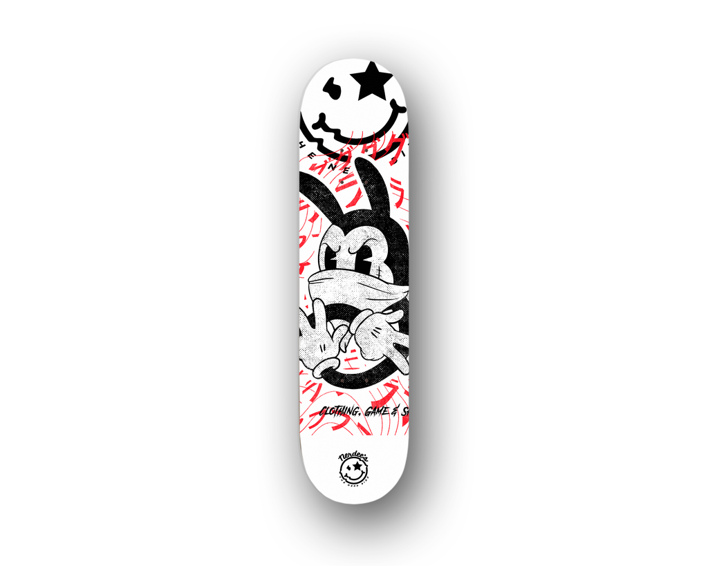 Nerdee's Skate Shop "Silly Wabbit" (WHT Design 01) Skateboard Deck